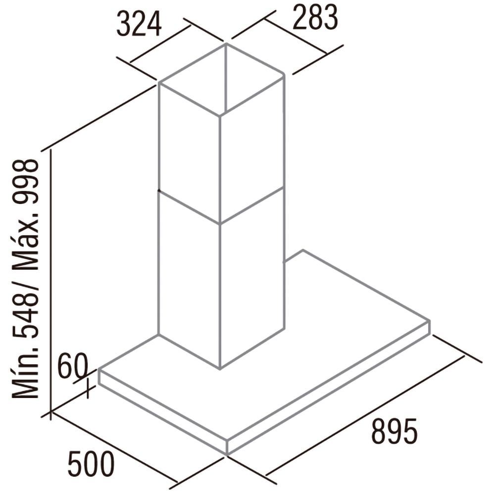 Hota decorativa CATA Legend 9000 XGBK, 1 motor, 530 m3/h, L 90 cm, inox