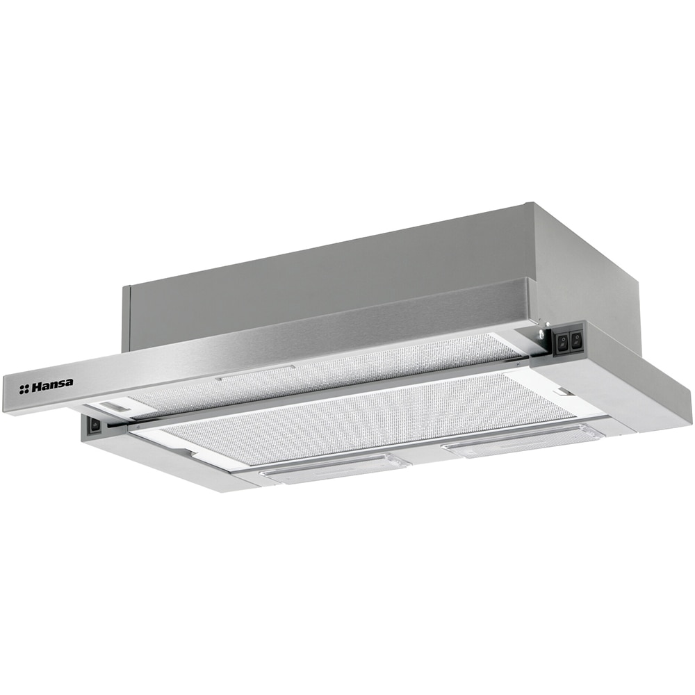 Hota incorporabila telescopica HANSA OTS6251IH, 2 motoare, 429 m3/h, L 60 cm, argintiu