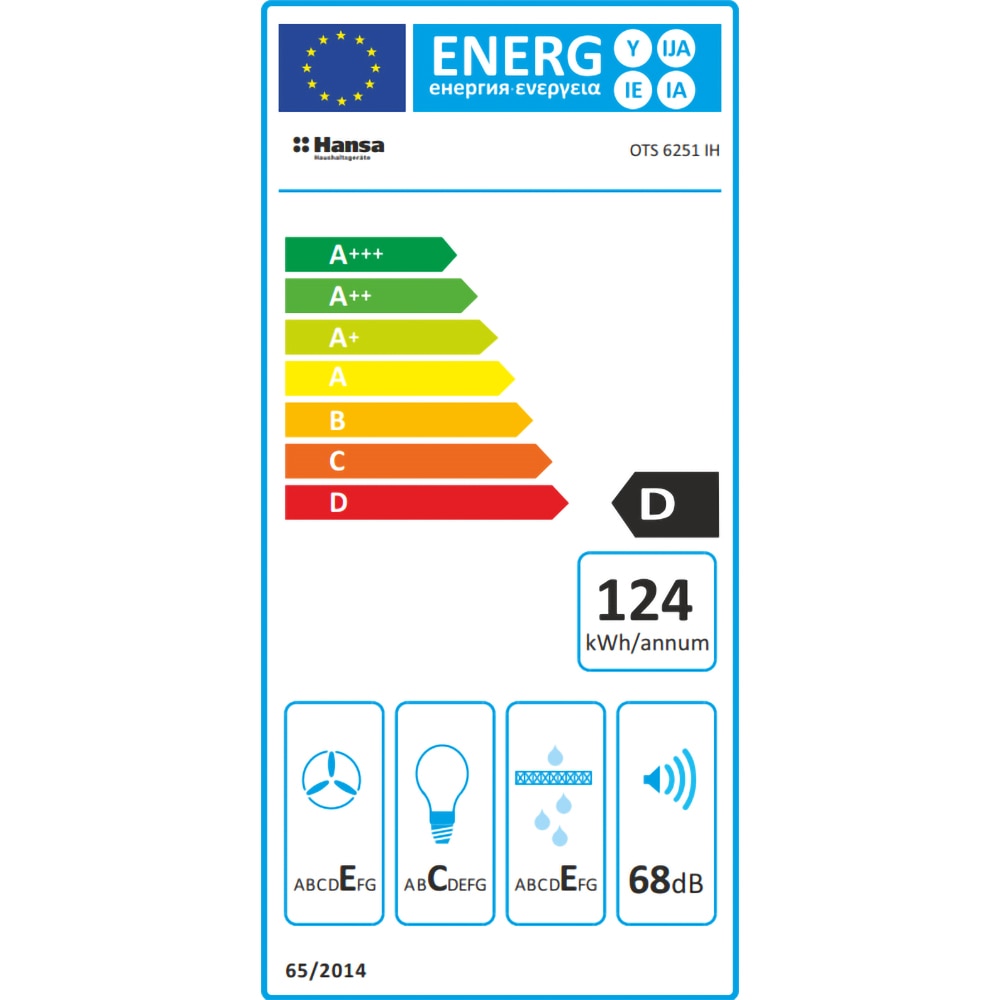 Hota incorporabila telescopica HANSA OTS6251IH, 2 motoare, 429 m3/h, L 60 cm, argintiu