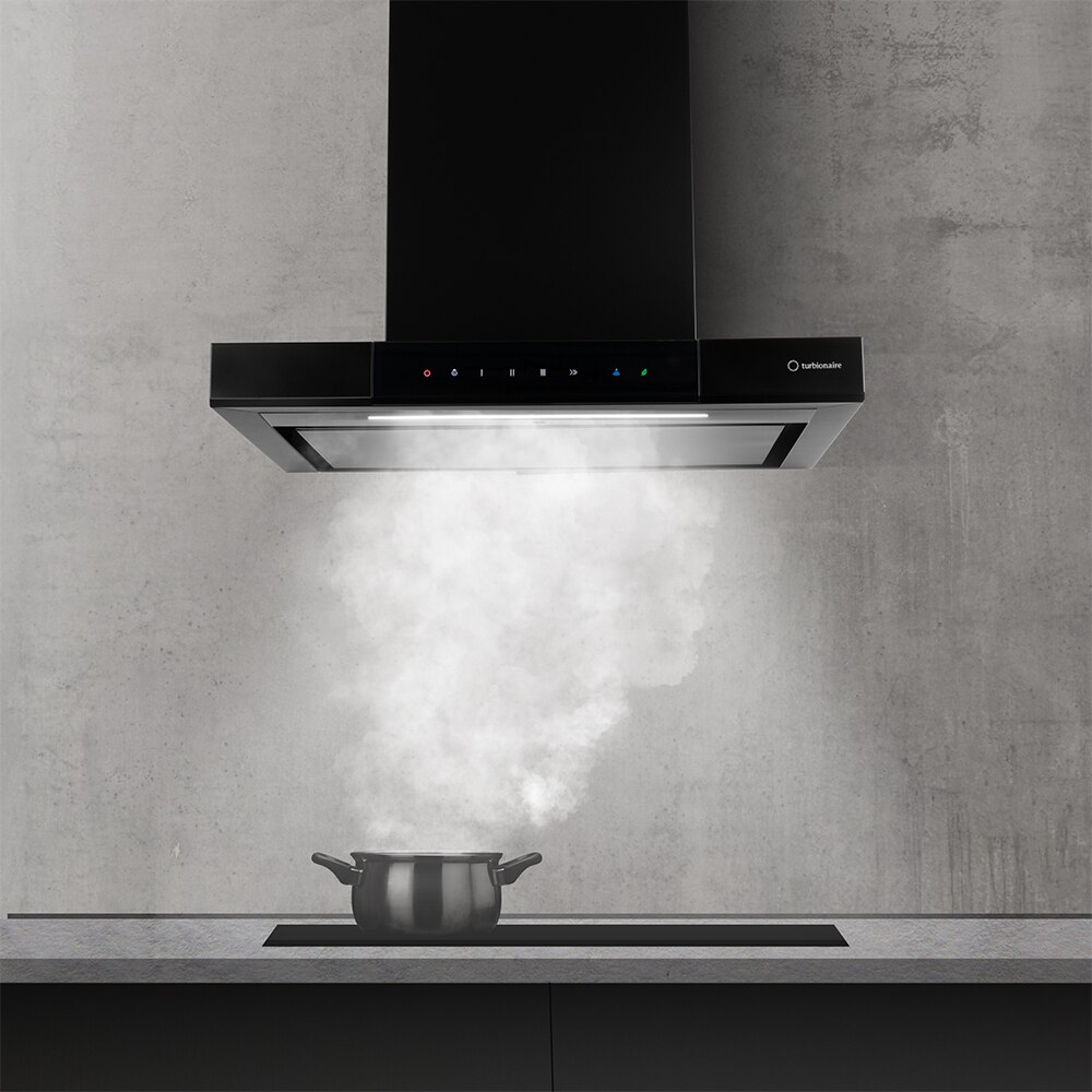 Hota decorativa TURBIONAIRE Elva 60 WB TEV60WB, 1 motor, 692 m3/h, L 60 cm, negru