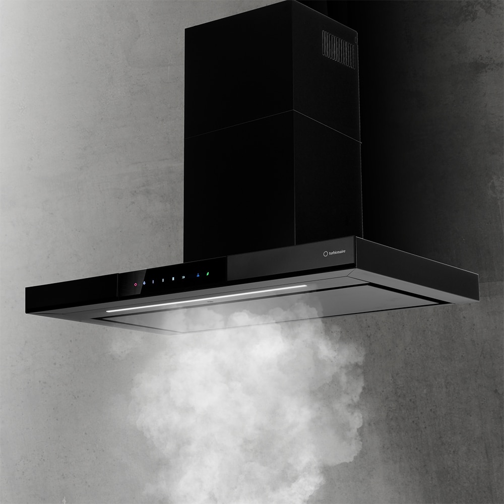 Hota decorativa TURBIONAIRE Elva 90 WB TEV90WB, 1 motor, 692 m3/h, L 90 cm, negru