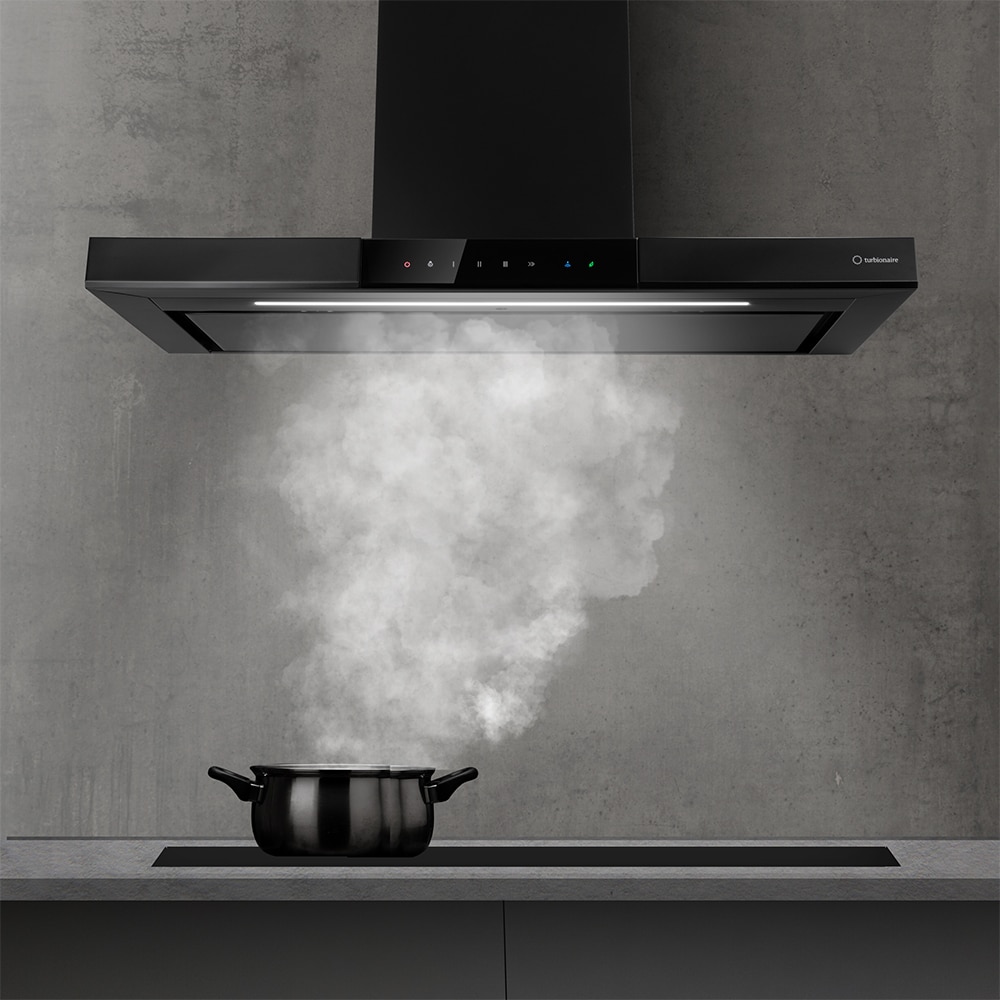 Hota decorativa TURBIONAIRE Elva 90 WB TEV90WB, 1 motor, 692 m3/h, L 90 cm, negru