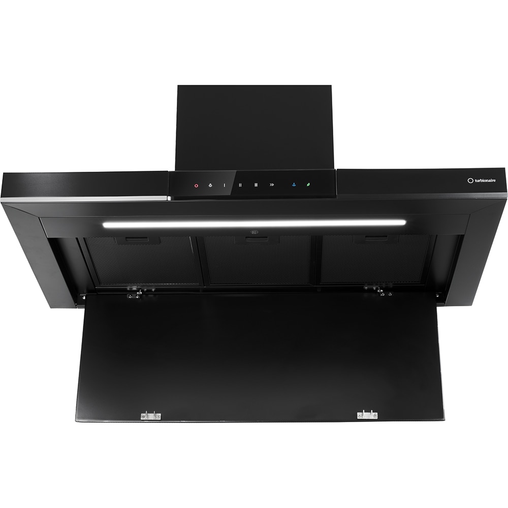 Hota decorativa TURBIONAIRE Elva 90 WB TEV90WB, 1 motor, 692 m3/h, L 90 cm, negru