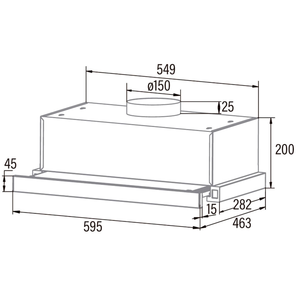 Hota incorporabila telescopica CATA TFB-5160 BK, 1 motor, 300 m3/h, L 60 cm, negru