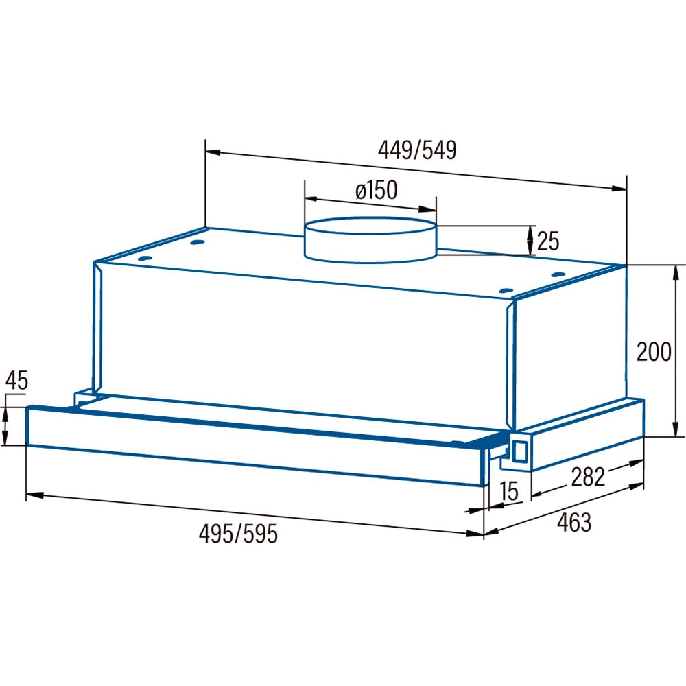 Hota incorporabila telescopica CATA TFB-5160 X, 1 motor, 300 m3/h, L 60 cm, inox