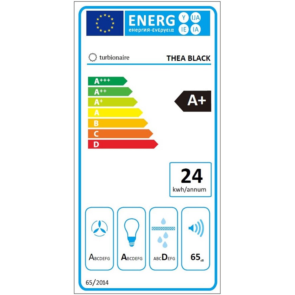 Hota incorporabila TURBIONAIRE Thea 50 B TH50RCB, 1 motor, 607 m3/h, 52 cm, negru