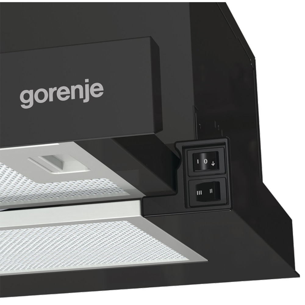 Hota incorporabila telescopica GORENJE TH60E3B, 1 motor, 350 m3/h, L 60 cm, negru