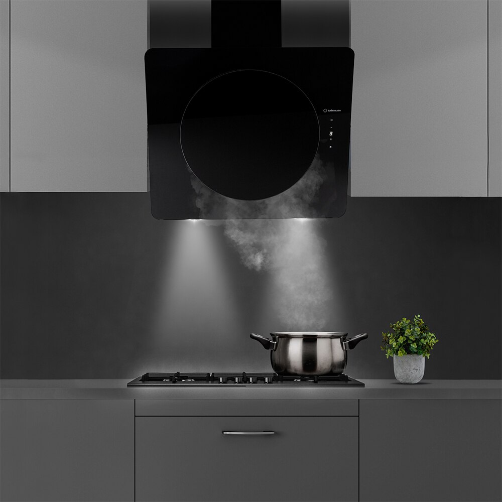 Hota decorativa TURBIONAIRE Lisa 60 B TIS60WB, 1 motor, 653 m3/h, L 60 cm, negru