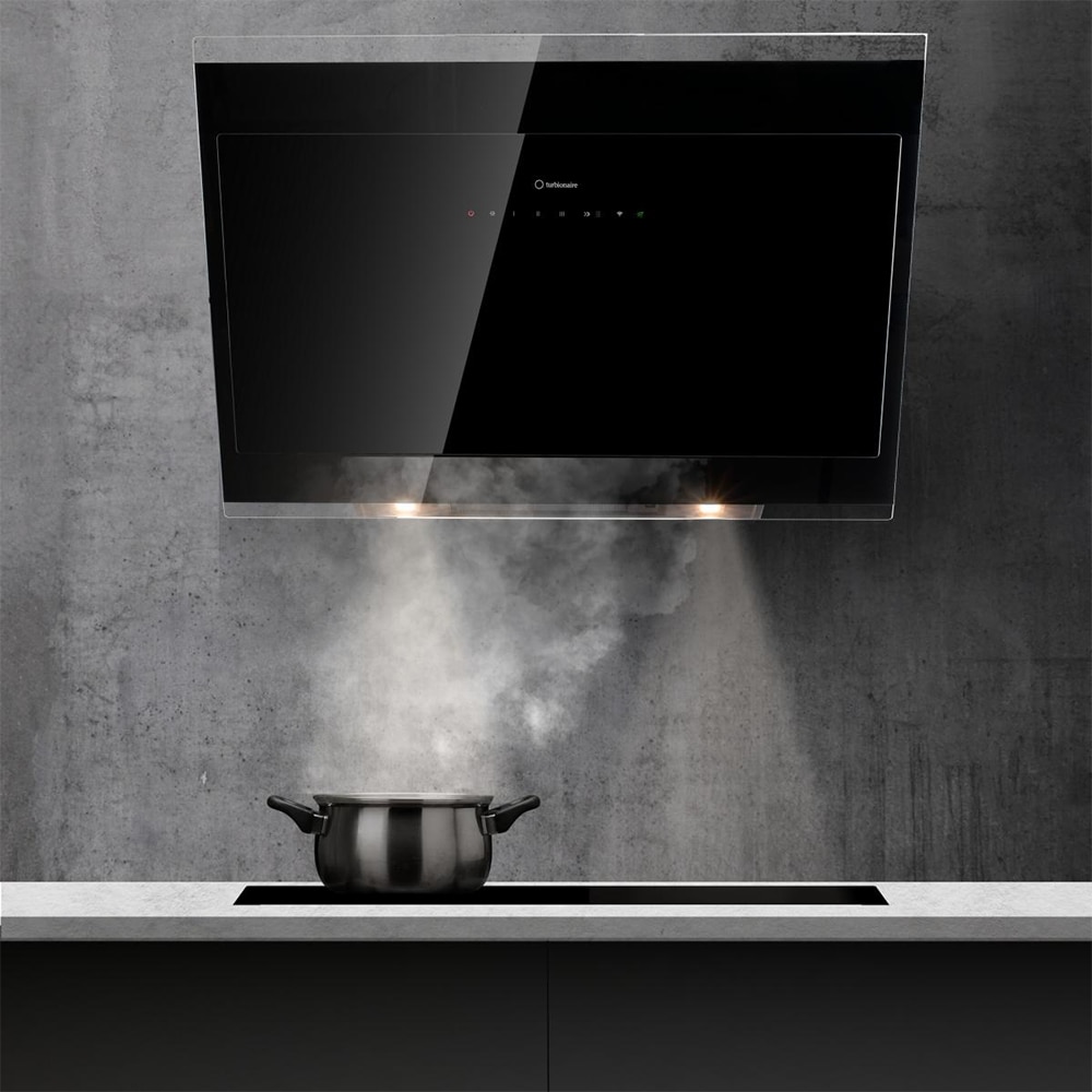 Hota decorativa TURBIONAIRE Ivy 85 B TVY85WB, 1 motor, 706 m3/h, L 85 cm, negru