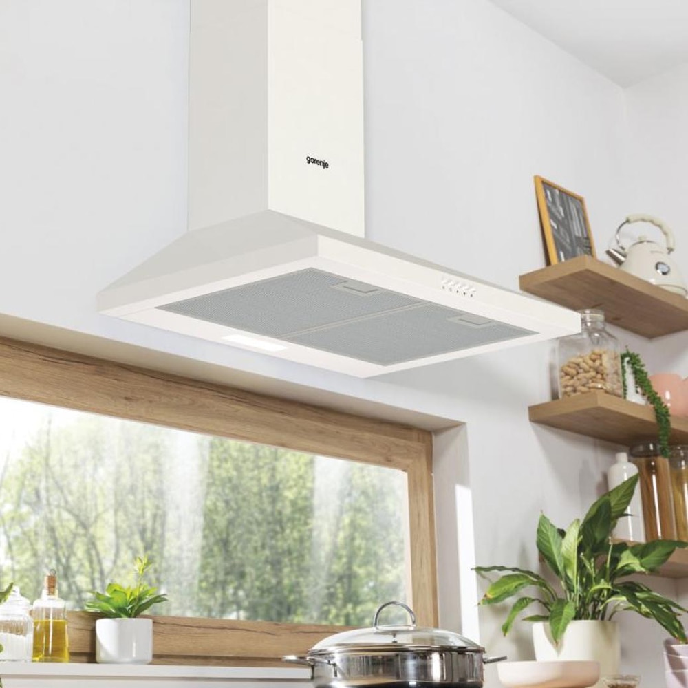 Hota decorativa GORENJE WHC629E4W, 1 motor, 450 m3/h, L 60 cm, alb