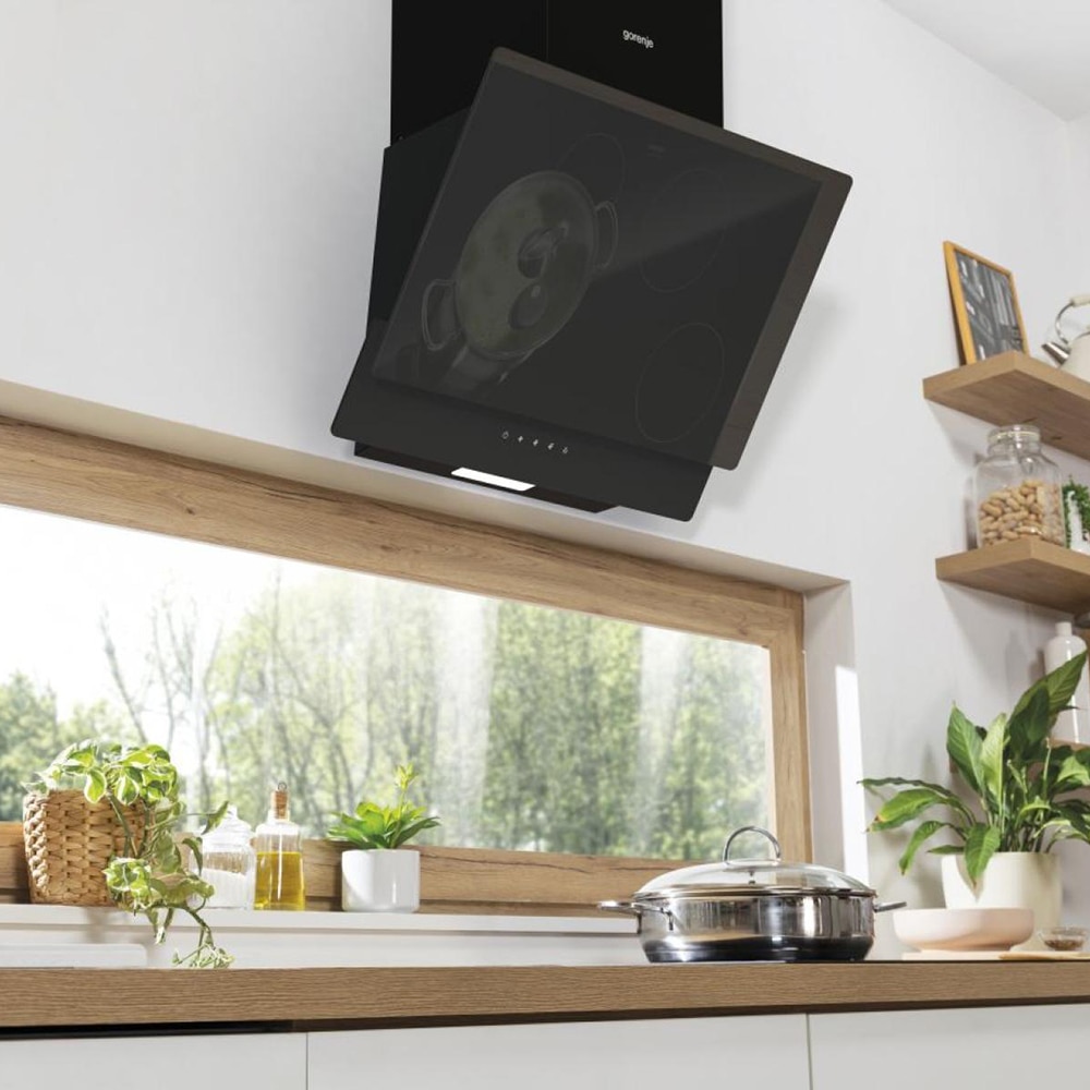 Hota decorativa GORENJE WHI649EB, 1 motor, 608 m3/h, L 60 cm, negru