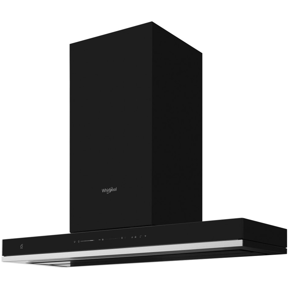 Hota decorativa WHIRLPOOL WHSS 90F L T C K, 1 motor, 432 m3/h, L 90 cm, negru