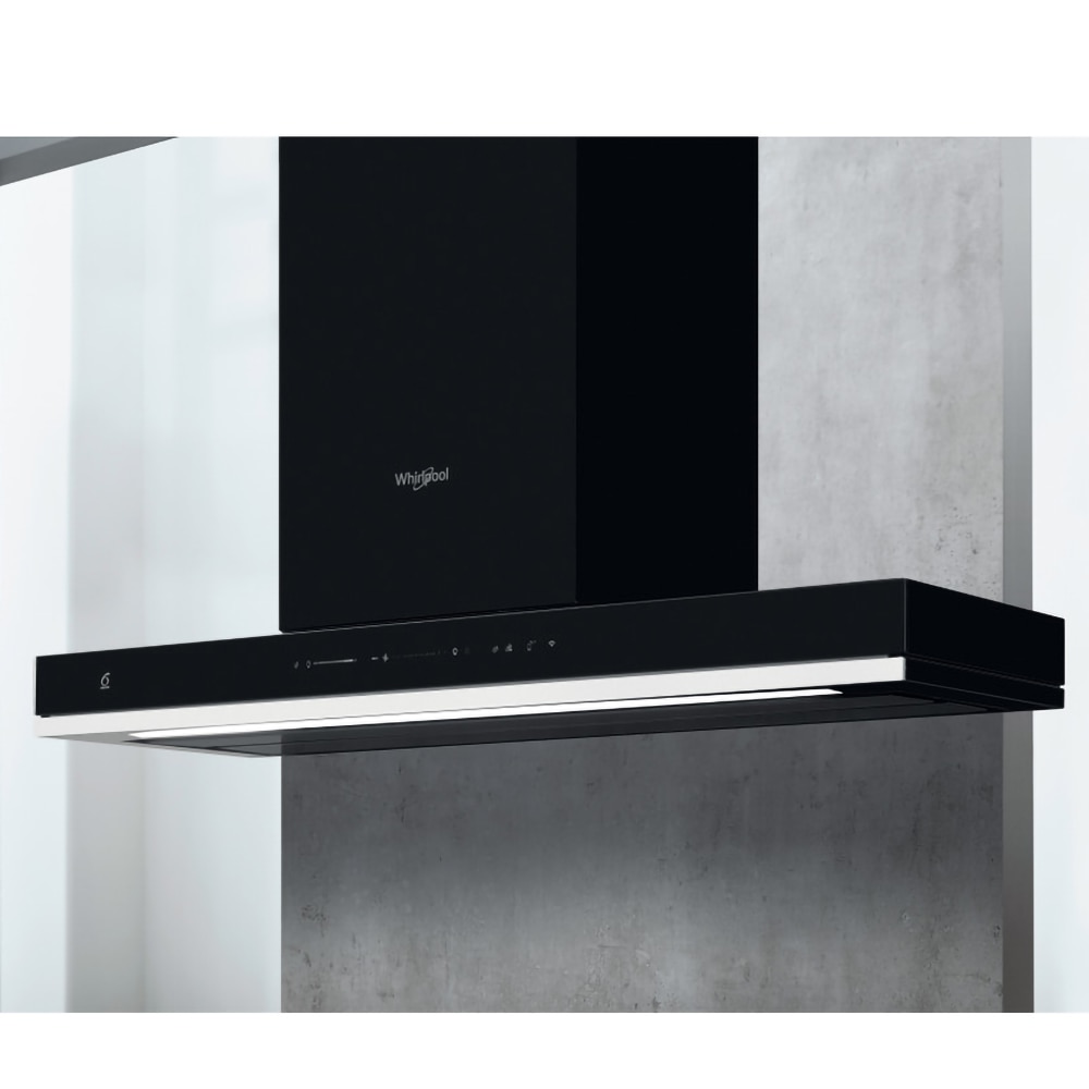 Hota decorativa WHIRLPOOL WHSS 90F L T C K, 1 motor, 432 m3/h, L 90 cm, negru