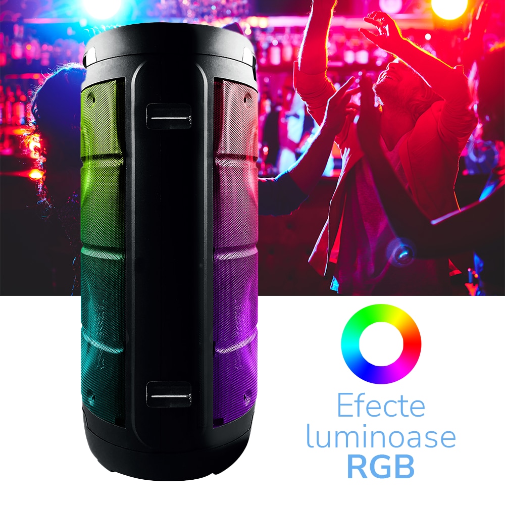 Boxa portabila E-BODA Party 200 Pro, Bluetooth, USB, Radio FM, negru