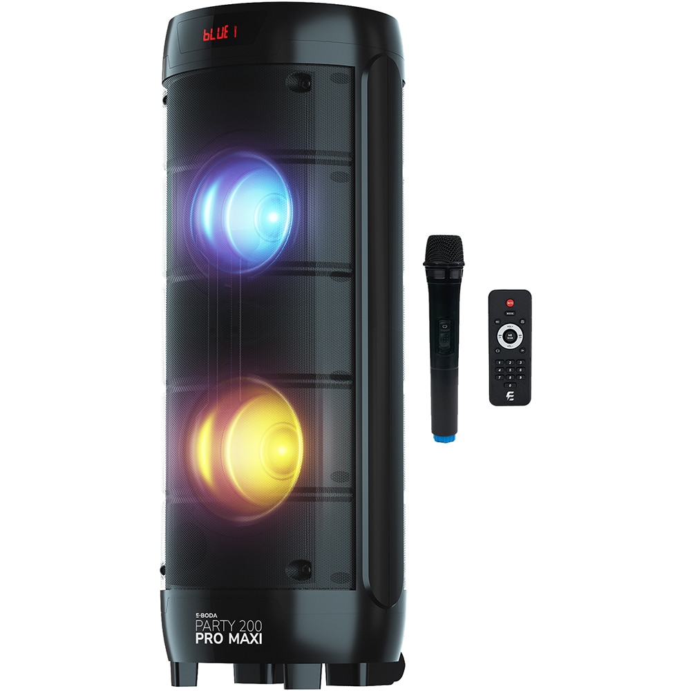 Boxa portabila E-BODA Party 200 Pro Maxi, Bluetooth, USB, Radio FM, negru