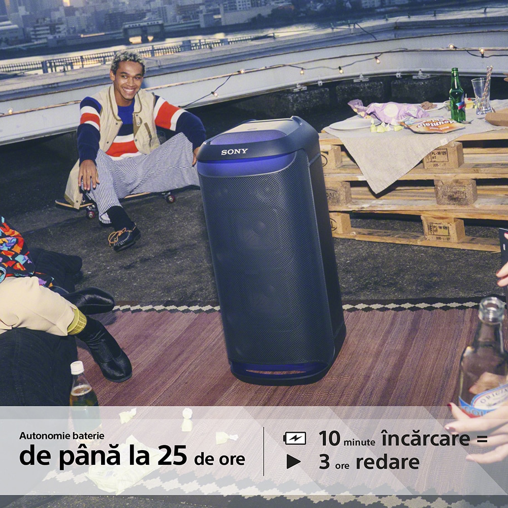 Boxa portabila SONY XV800, Bluetooth, Mega Bass, IPX4, negru