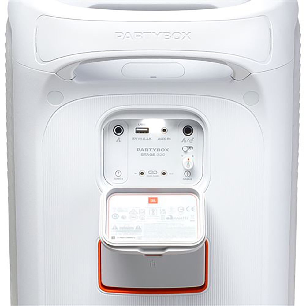 Boxa portabila JBL PartyBox Stage 320, 240W, Bluetooth, IPX4, Auracast, alb