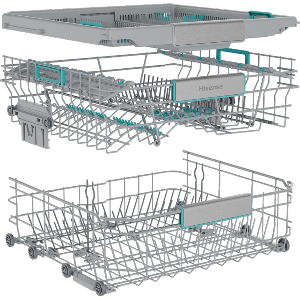 Masina de spalat vase independenta HISENSE HS693A90XAD, 16 seturi, 7 programe, 60 cm, Clasa A, Wi-Fi, gri
