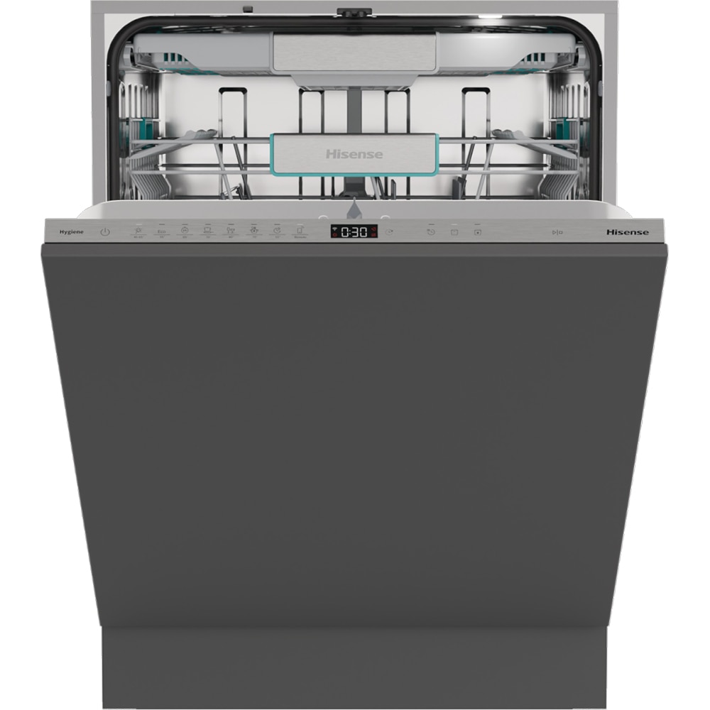 Masina de spalat vase incorporabila HISENSE HV693A65AD, 16 seturi, 7 programe, 60 cm, Clasa A, Wi-Fi, panou comanda argintiu