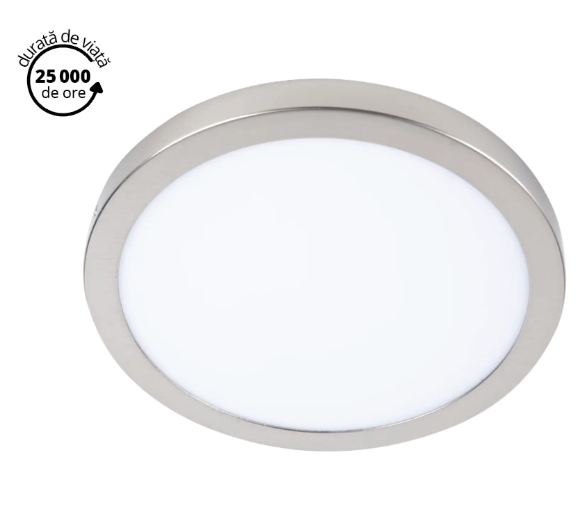 Plafoniera LED, 1 x 17.5 W, argintiu, metal si plastic • GoodHome