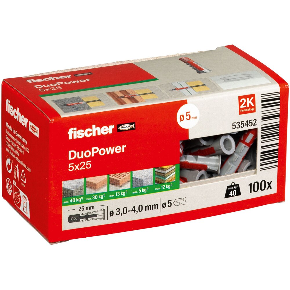 Diblu universal FISCHER DuoPower, 5 x 25mm, 100buc