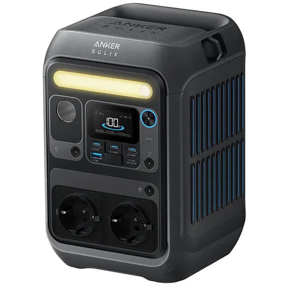 Kit power station ANKER Solix C300X AC, panou solar, 300W, 288Wh, AC, USB-A, USB-C, MC4, XT60, negru