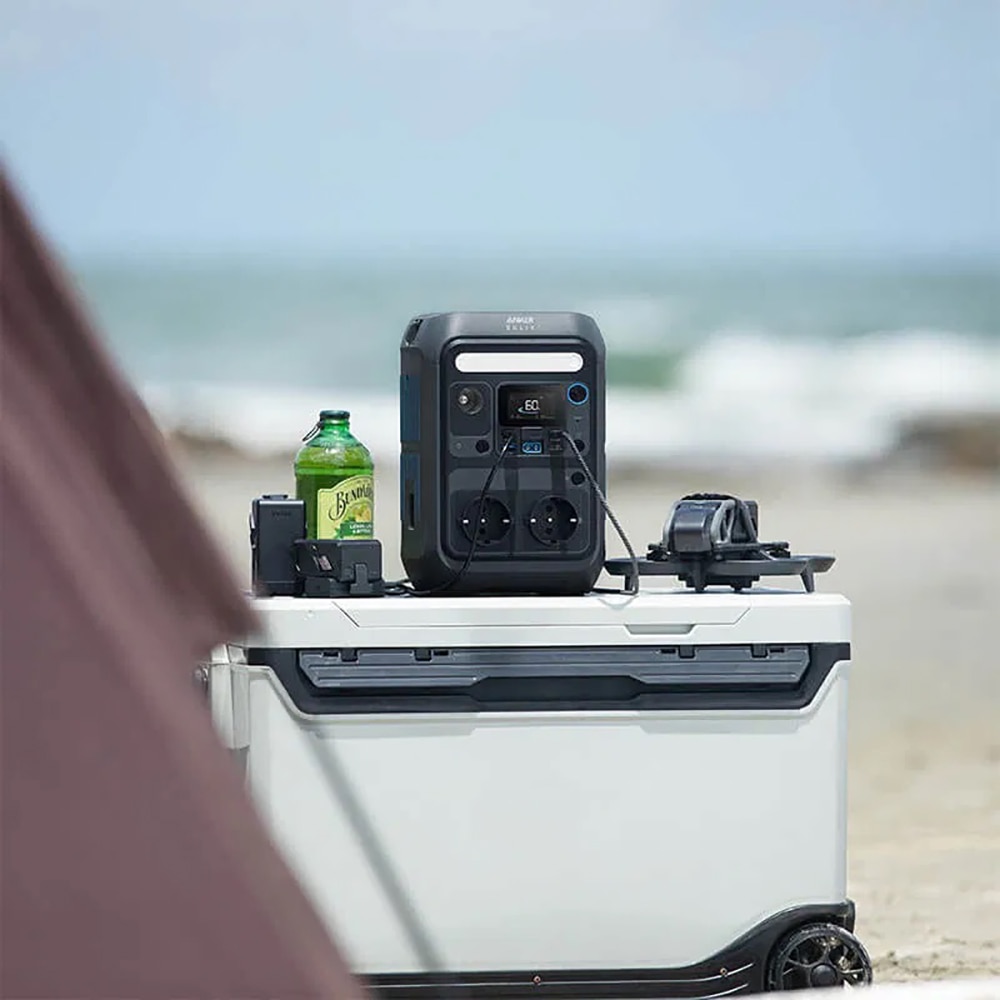 Kit power station ANKER Solix C300X AC, panou solar, 300W, 288Wh, AC, USB-A, USB-C, MC4, XT60, negru