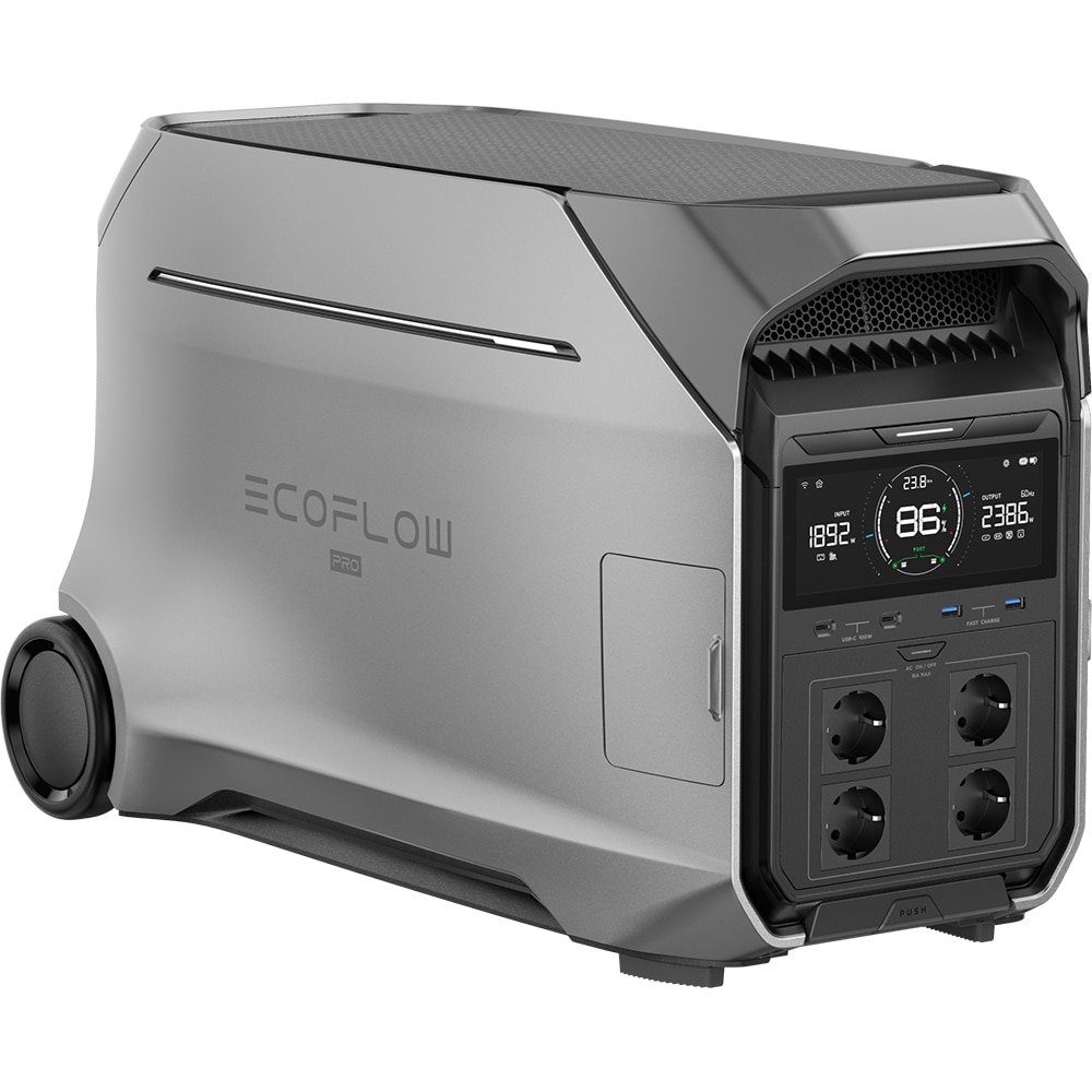 Statie incarcare ECOFLOW Delta 3 Pro, 4096 Wh, 4000W, USB C, Schuko, gri