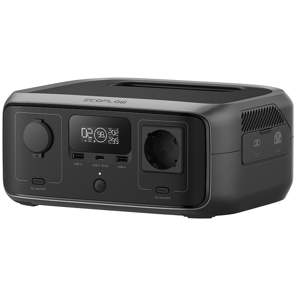 Statie de incarcare portabila ECOFLOW River 3 UPS, 300W, 245Wh, AC, USB-A, USB-C, MC4, XT60, negru