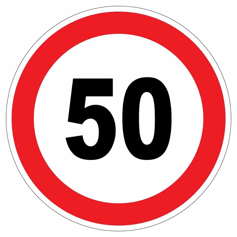 Indicator limitare viteza CREATIVE SIGN, 50Km/h, autoadeziv, 12 x 12cm