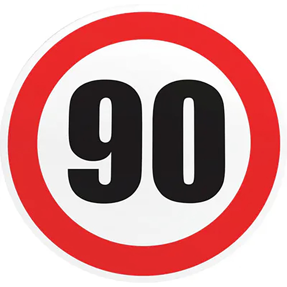 Indicator limitare viteza CREATIVE SIGN, 90Km/h, autoadeziv, 12 x 12cm
