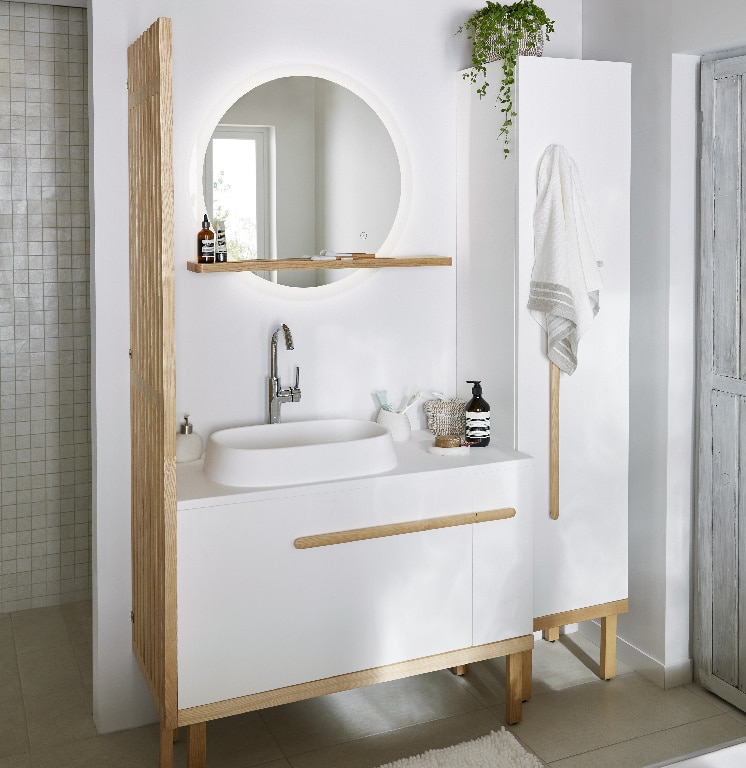 Lavoar baie GOODHOME, rasina, 100 x 45 cm, alb