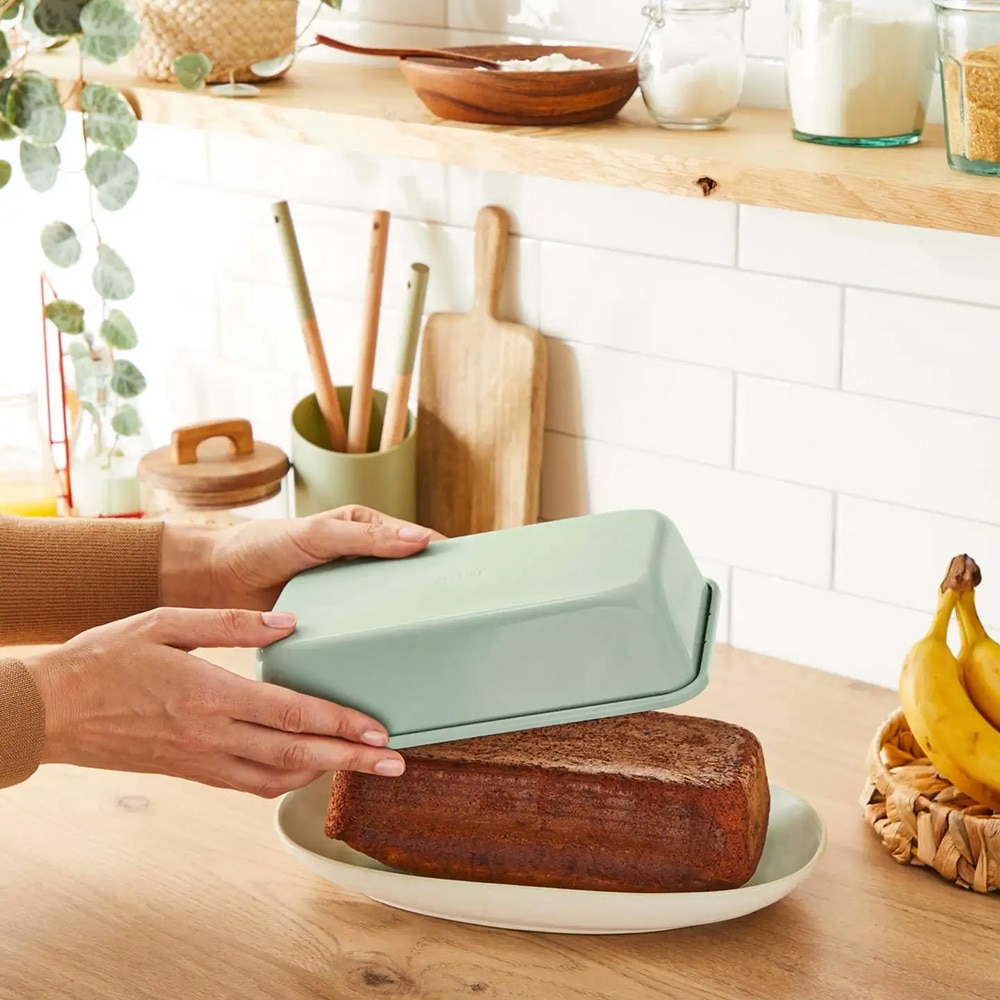 Tava de copt TEFAL Ceramik J1755904, 23x12cm, otel, verde