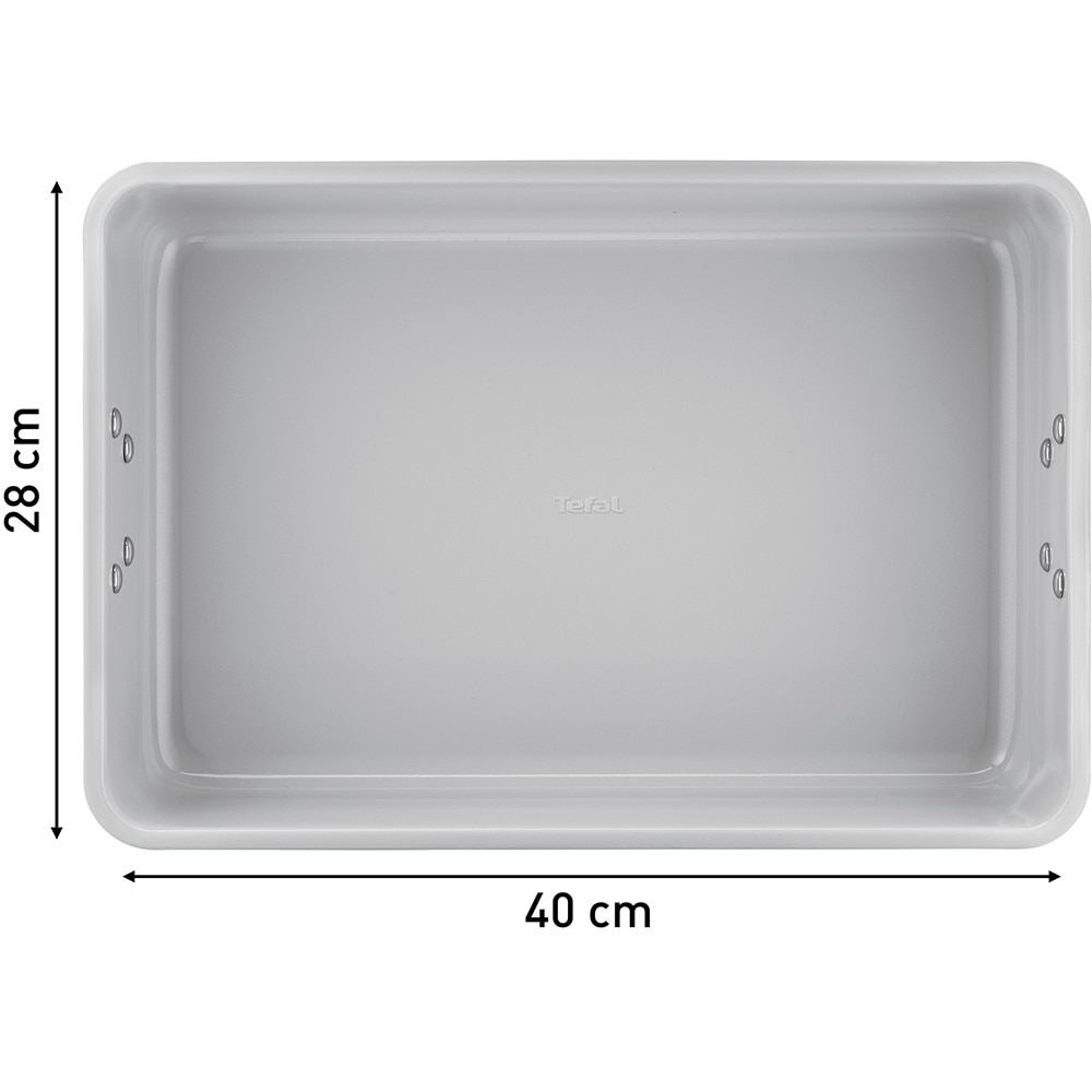 Tava de copt TEFAL Ceramik J1756204, 40x28cm, otel, verde