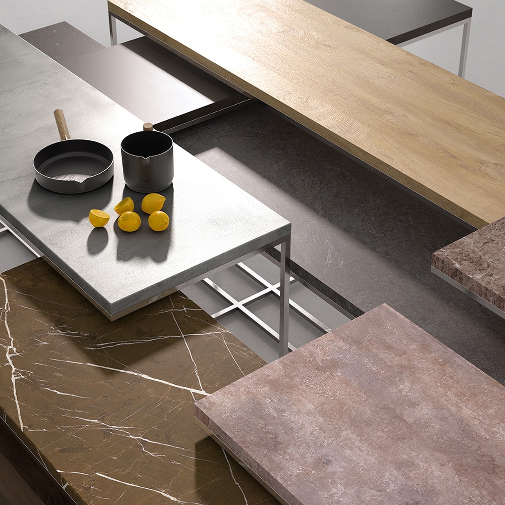 Blat bucatarie Kronospan Portland K028 SU, 410 x 60 x 3.8 cm, PAL melaminat, gri deschis