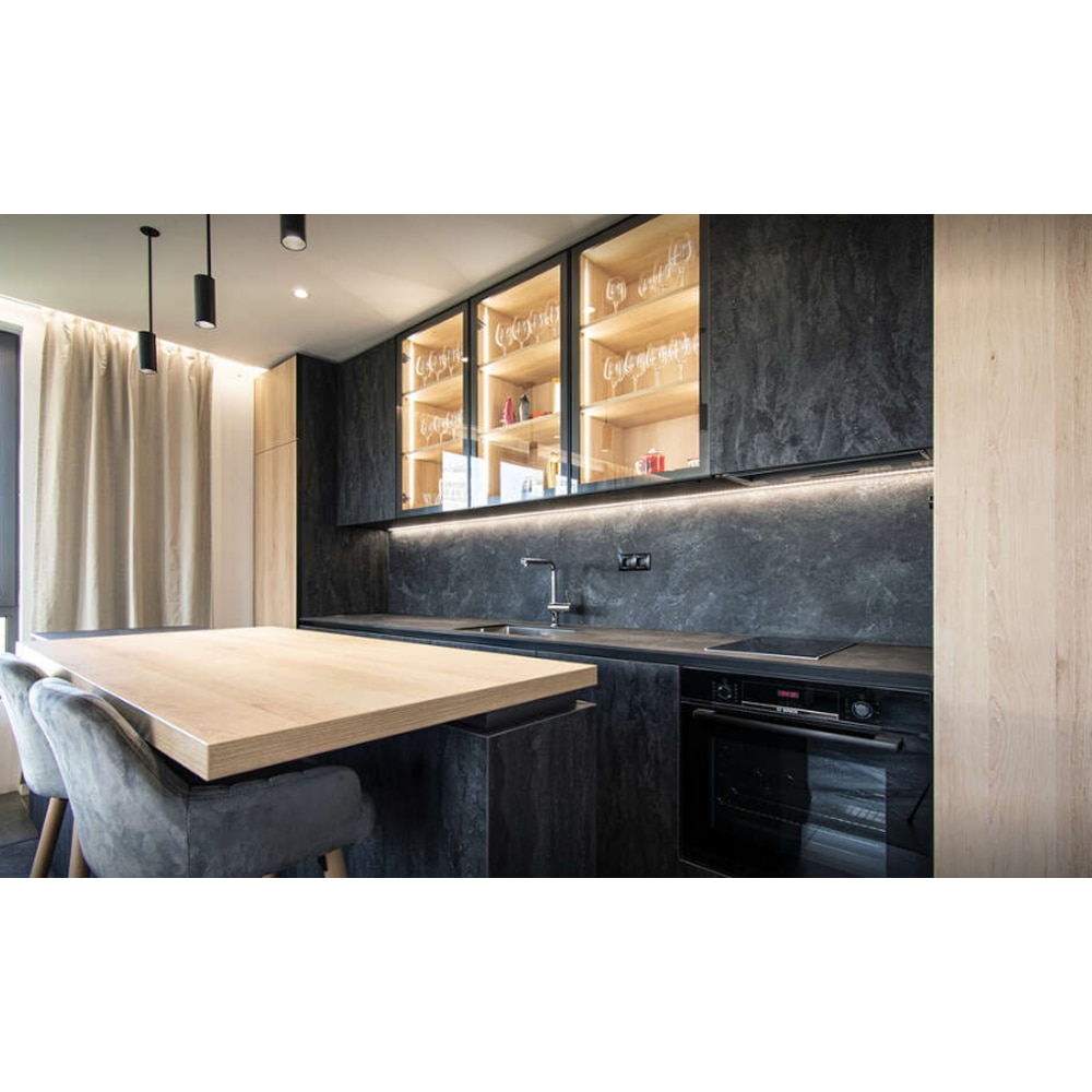 Blat bucatarie Kronospan Global Design K353 RT, PAL, 63.5 x 410 cm, gri antracit