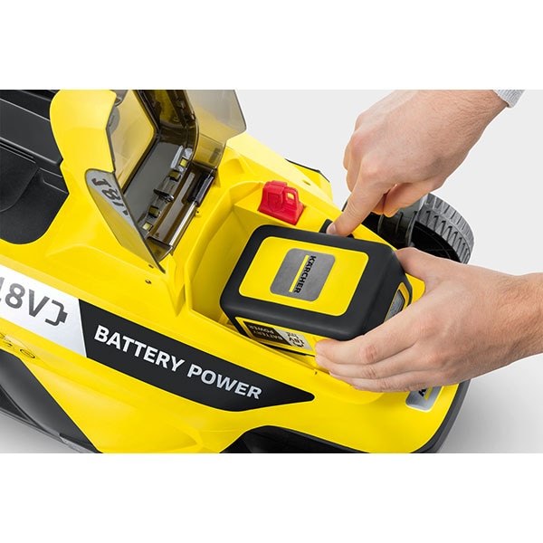 Masina de tuns iarba pe acumulator KARCHER LMO Battery 18-33, Electrica, latime taiere 33 cm, cos 35L, Galben
