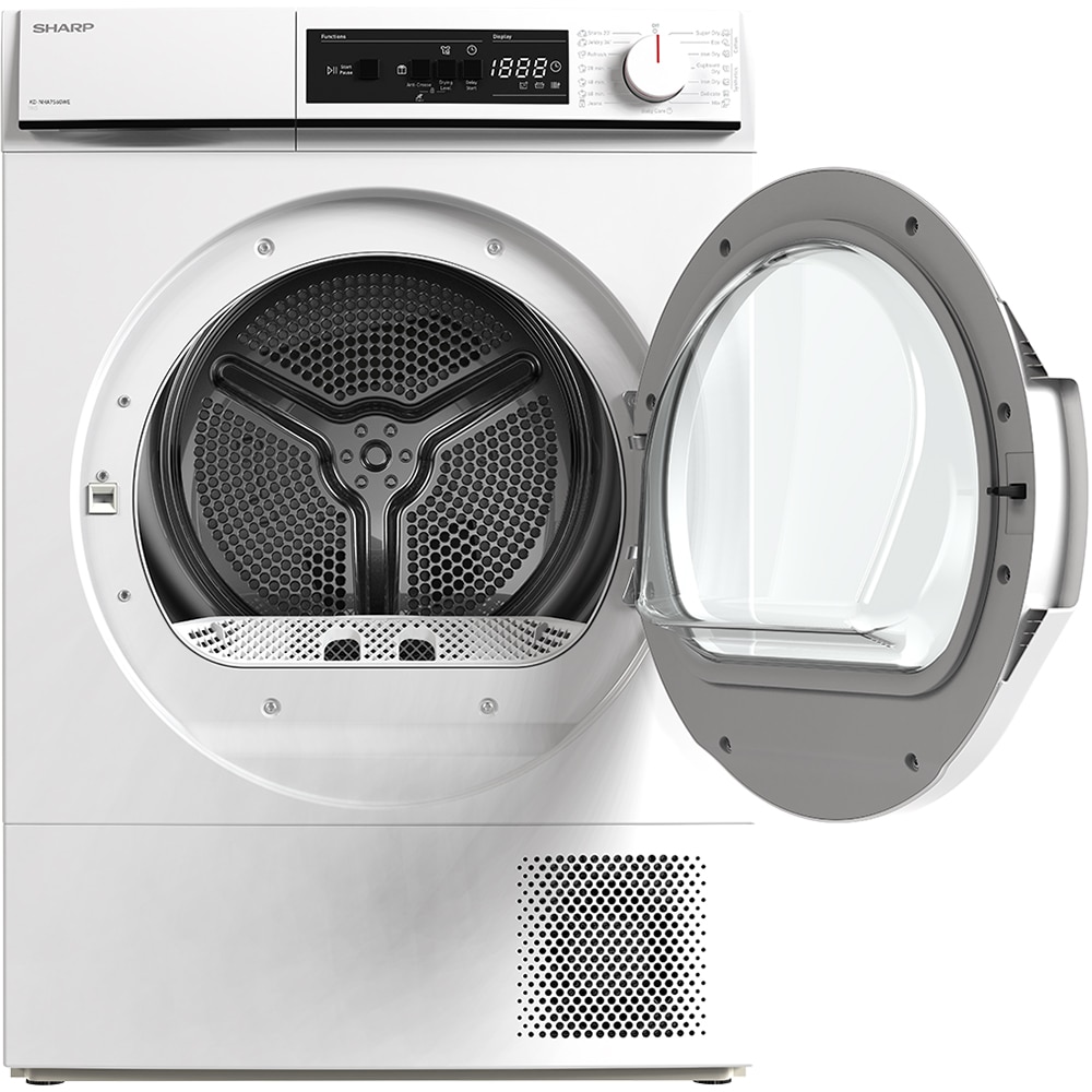 Uscator de rufe SHARP KD-NHA7S6GWE-EE, Pompa de caldura, 7 kg, 15 programe, Clasa E, alb