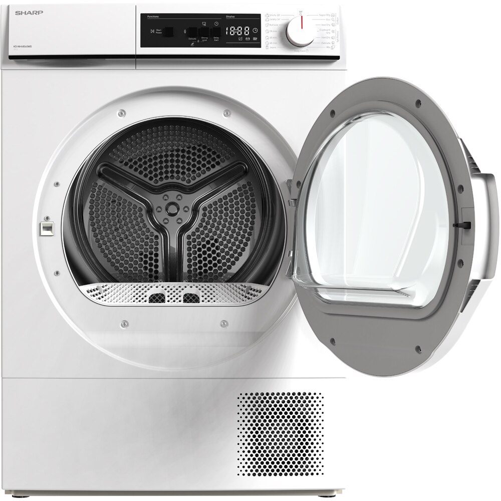 Uscator de rufe SHARP KD-NHA8S6GWD-EE, Pompa de caldura, 8 kg, 15 programe, Clasa D, alb