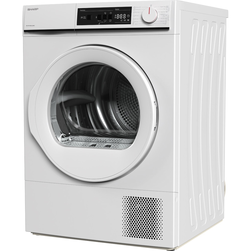 Uscator de rufe SHARP KD-NHA8S6GWD-EE, Pompa de caldura, 8 kg, 15 programe, Clasa D, alb