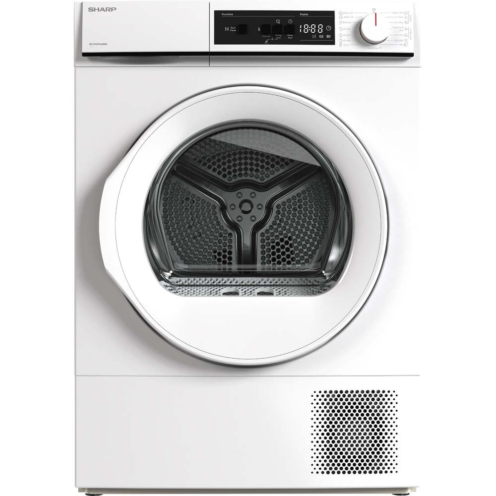 Uscator de rufe SHARP KD-NHA9S6GWD-EE, Pompa de caldura, 9 kg, 15 programe, Clasa D, alb