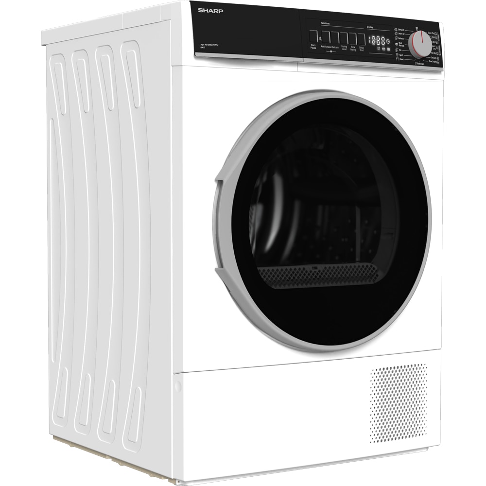 Uscator de rufe SHARP KD-NHB8S7GWD-EE, Pompa de caldura, 8 kg, 15 programe, Clasa D, alb