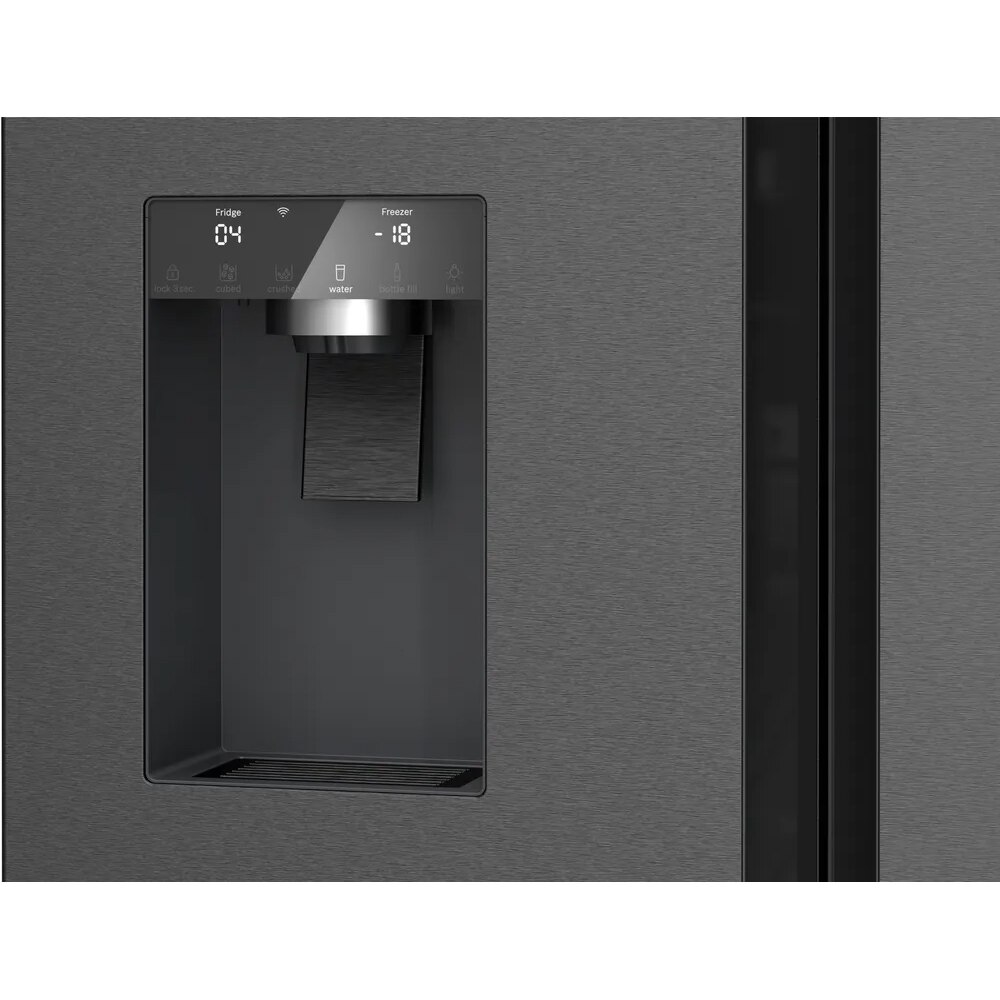 Side by Side BOSCH KFI96AXEA, Total No Frost, 574 l, H 183 cm, Clasa E, Dozator apa, dark inox