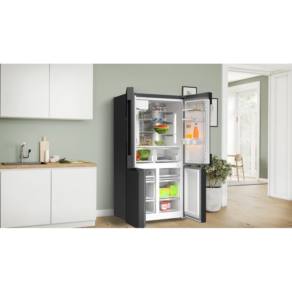 Side by Side BOSCH KFI96AXEA, Total No Frost, 574 l, H 183 cm, Clasa E, Dozator apa, dark inox