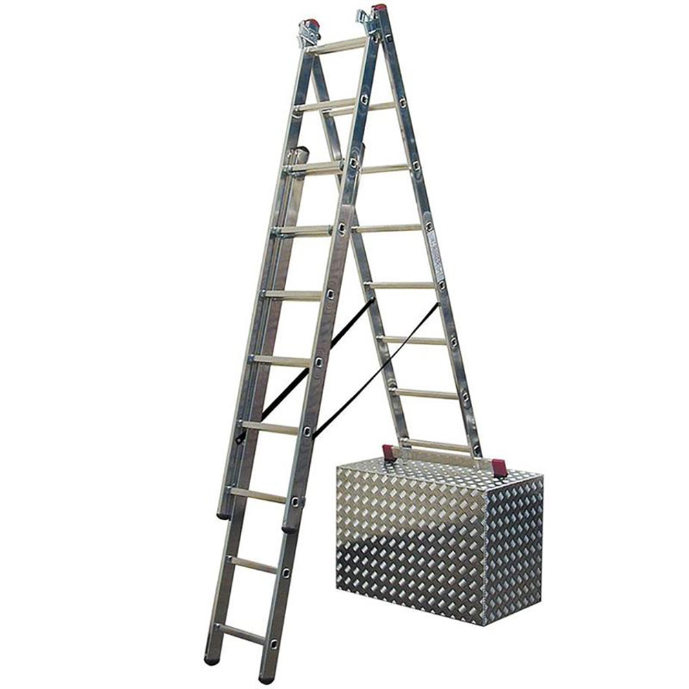 Scara culisanta KRAUSE Corda, 18 trepte, 4.5 m, aluminiu