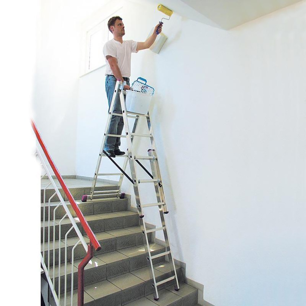 Scara culisanta KRAUSE Corda, 18 trepte, 4.5 m, aluminiu