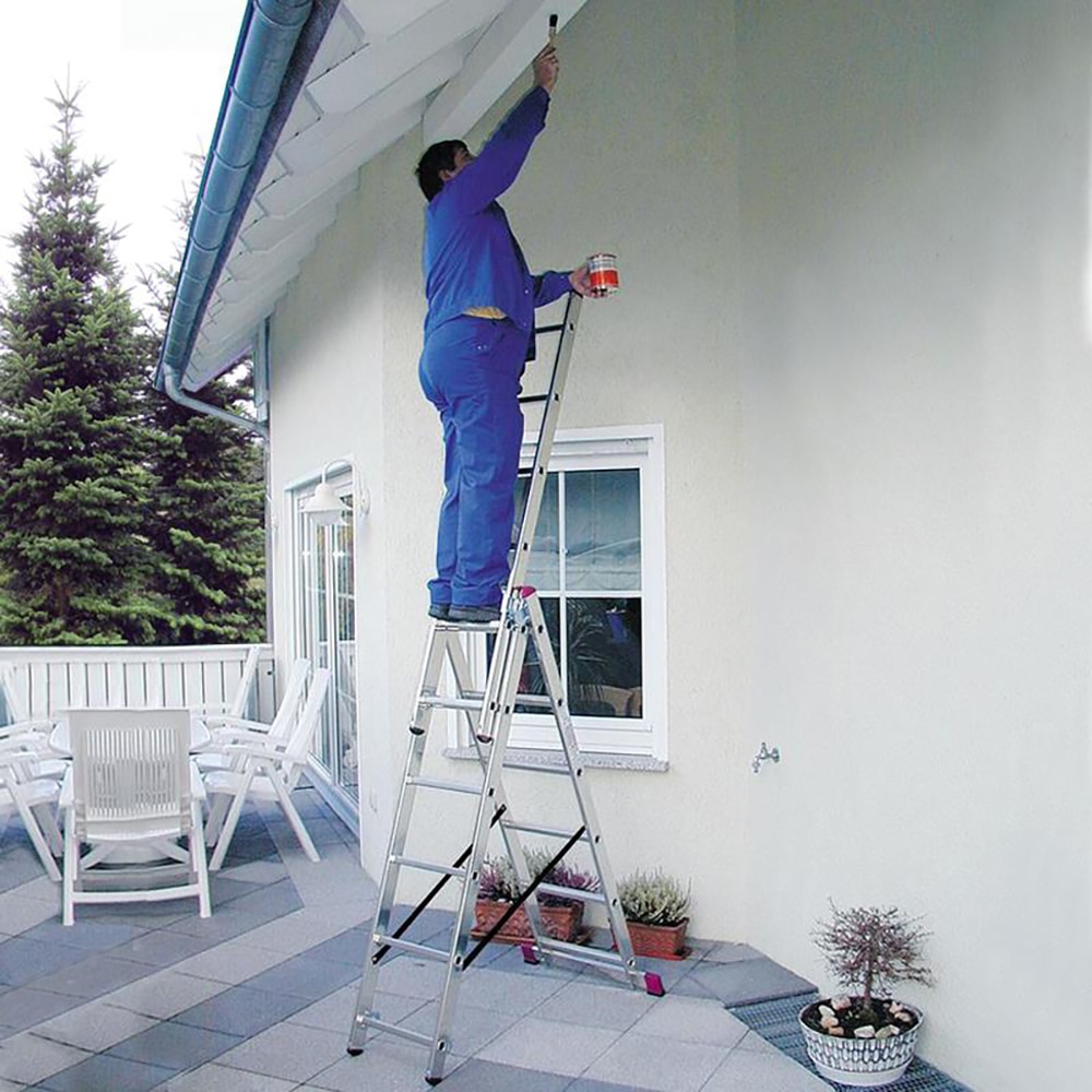 Scara culisanta KRAUSE Corda, 18 trepte, 4.5 m, aluminiu