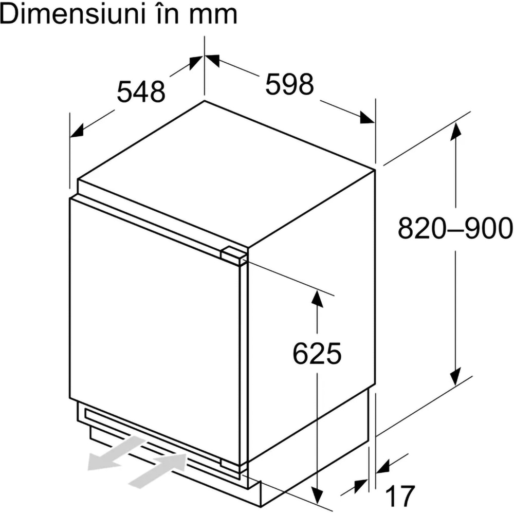 Frigider incorporabil cu o usa BOSCH KUL22VFD0, 110 l, H 82 cm, Clasa D, Wi-Fi