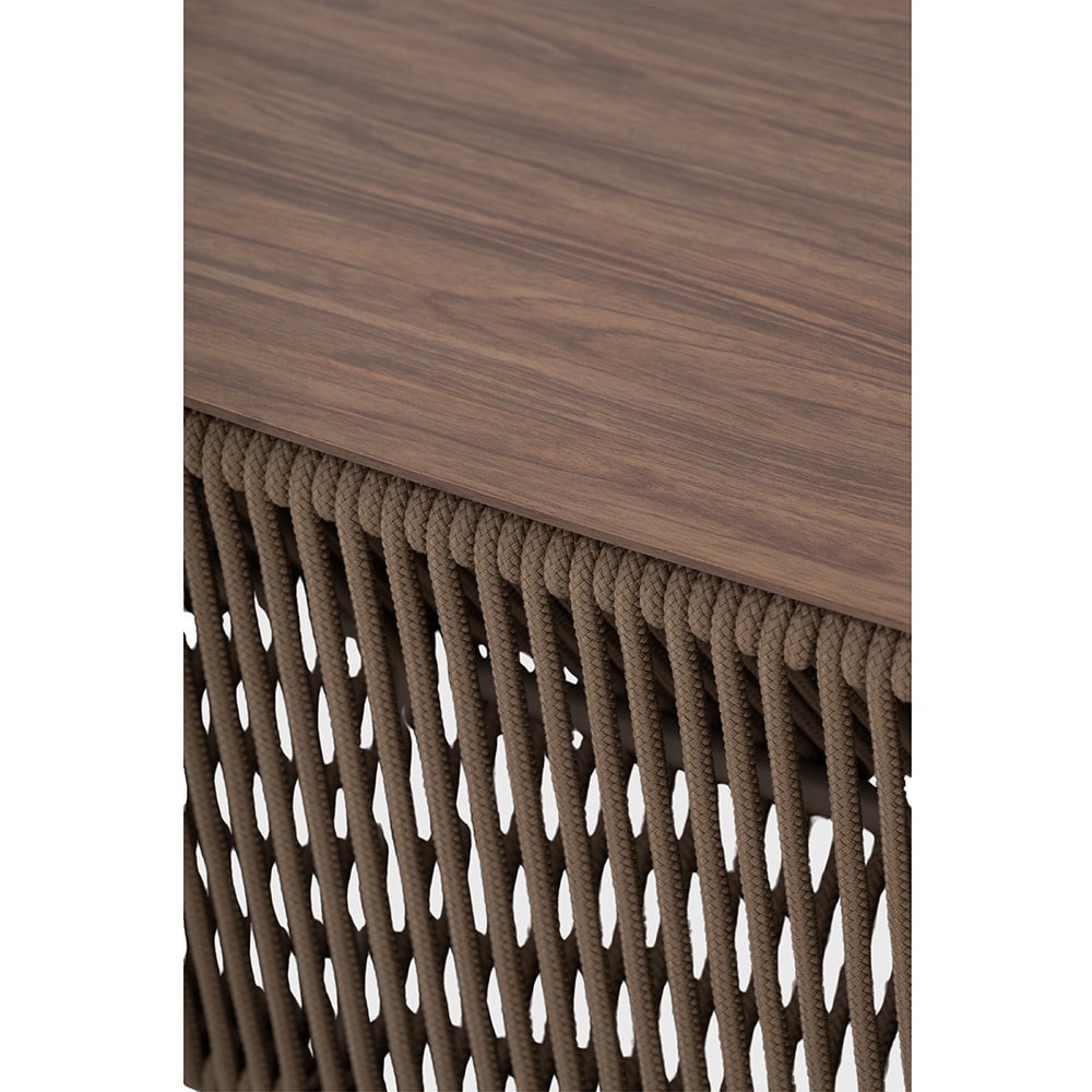 Masa terasa LIVINTWIST Belvedere L, aluminiu, 124 x 41 x 78 cm, camel