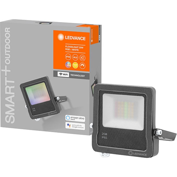 Proiector LED Smart LEDVANCE FLOOD, 20W, 1260 lumeni, RGB, gri inchis